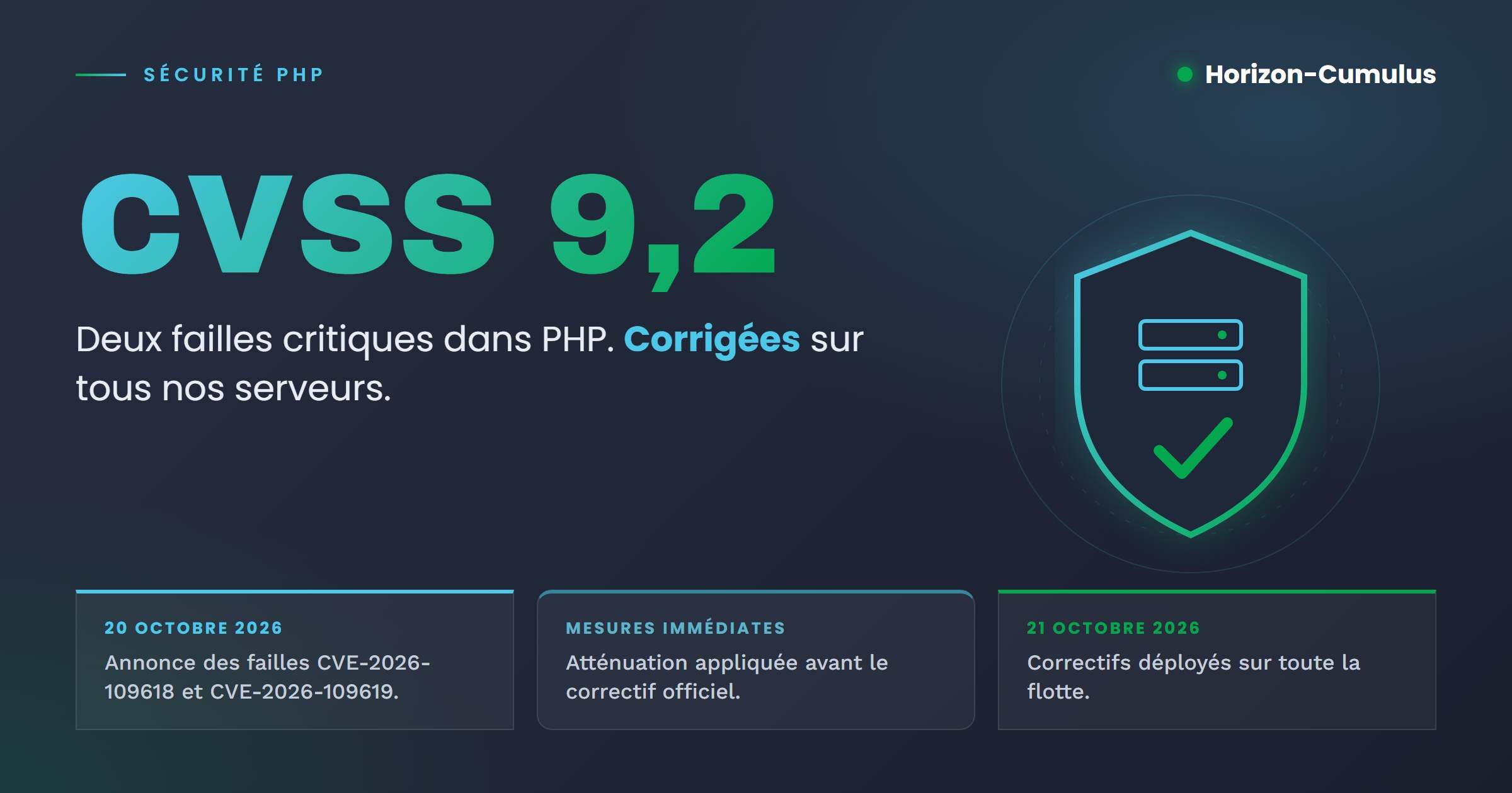 Failles critiques PHP (CVE-2026-109618 et CVE-2026-109619) : comment nous avons protégé votre hébergement