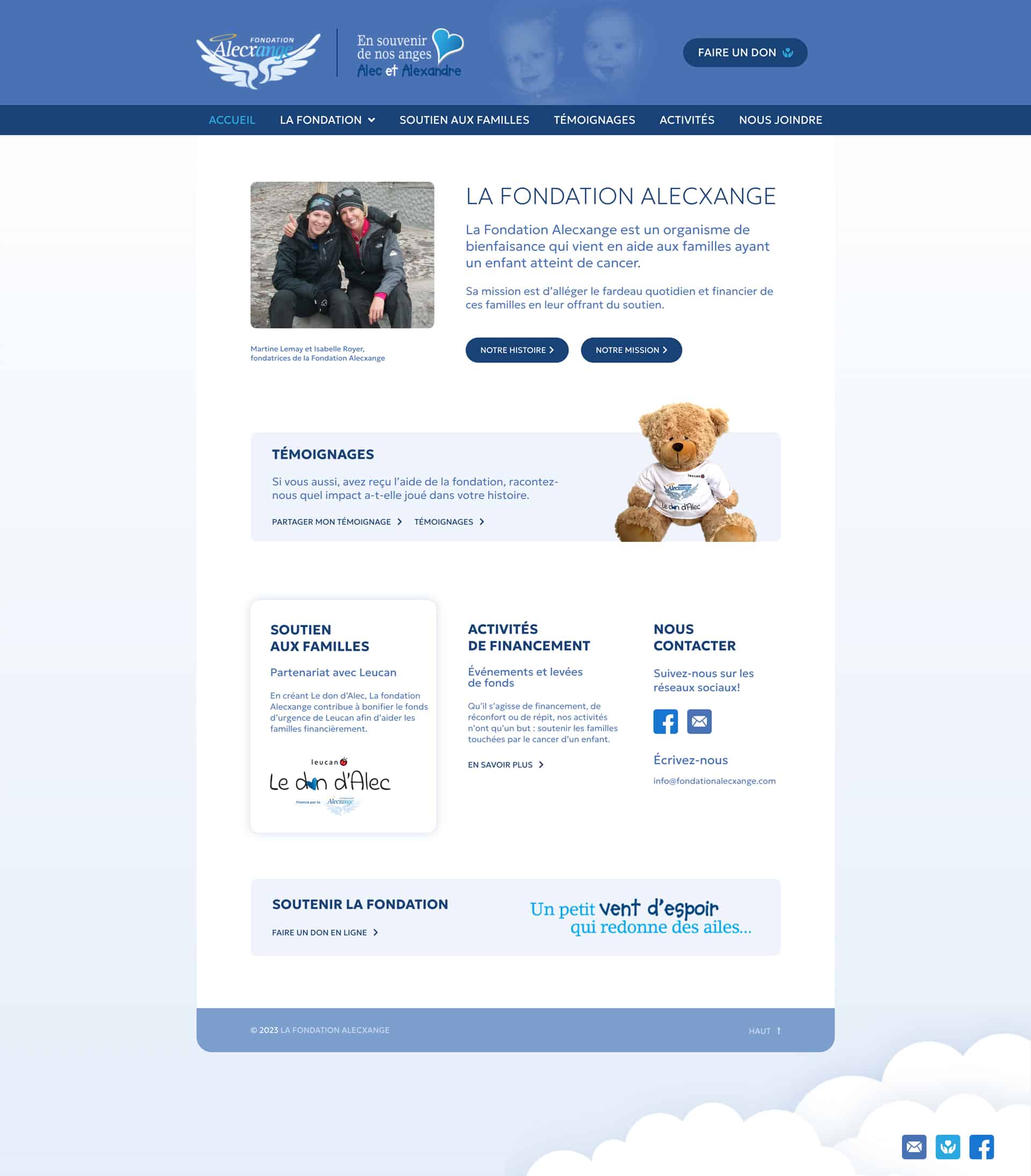 Fondation Alecxange — Capture d'écran 1