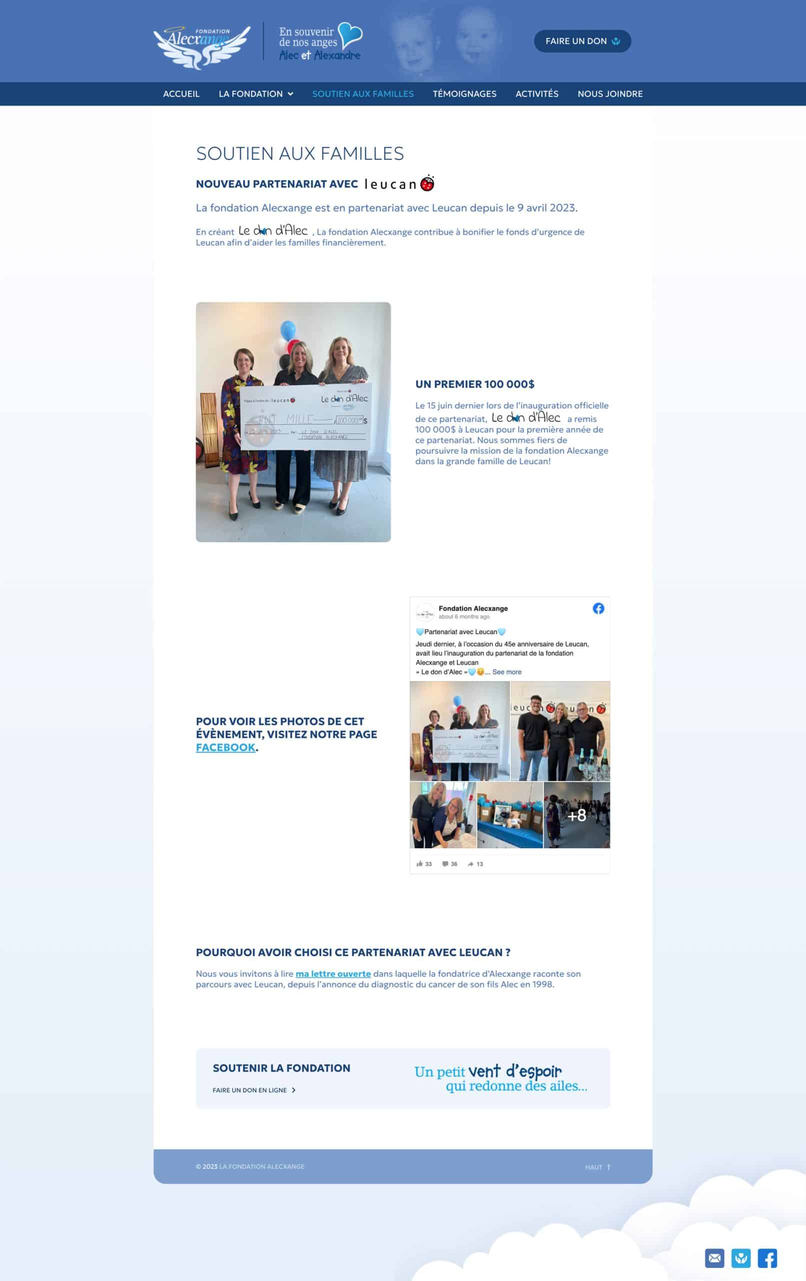 Fondation Alecxange — Capture d'écran 3