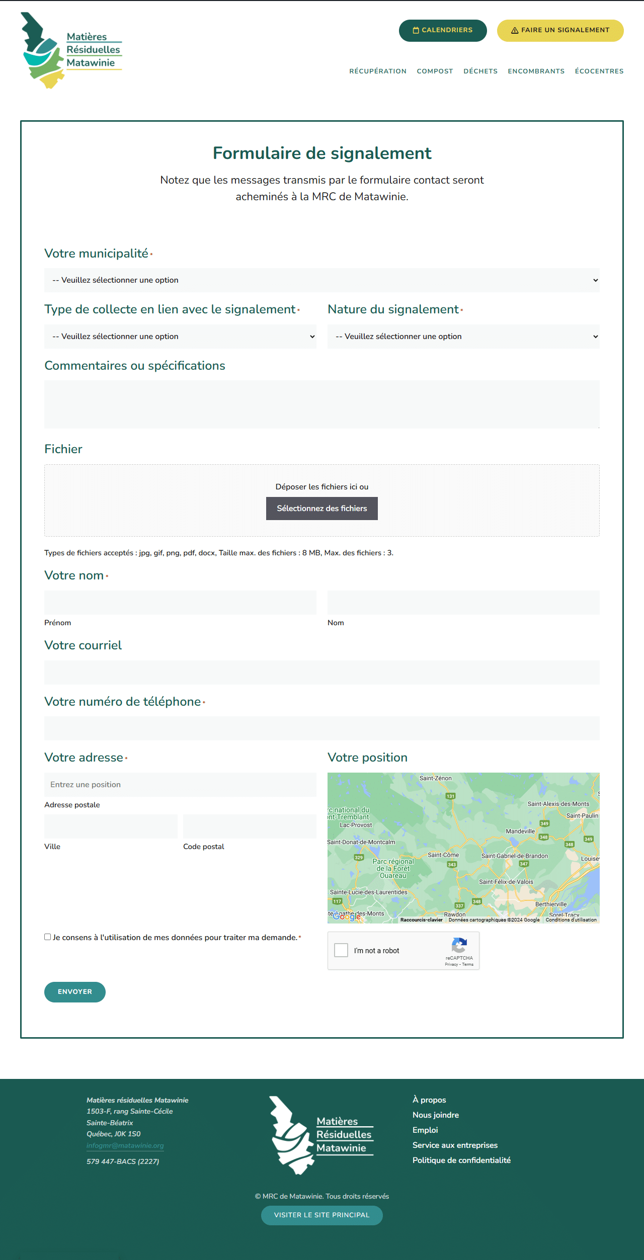 Gestion des matières résiduelles MRC de Matawinie — Capture d'écran 2